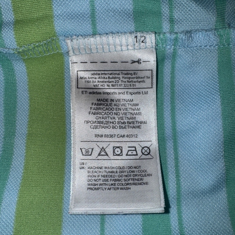 VTG Pinehurst Polo Shirt XL Green Blue Adidas Golf Stripes Performance CLIMALITE - Picture 8 of 8